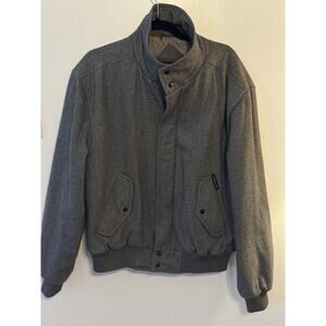 Vintage Members Only Mens Wool Bomber Jacket Size 44 Gray Tweed Retro EUC